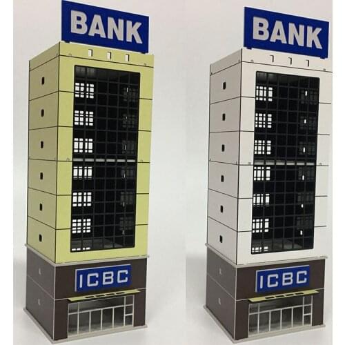 DIY 1/150 N Scale General Building Model Train Bank Plastic Assembly Cabin Suitable Sand Table Scene Kits