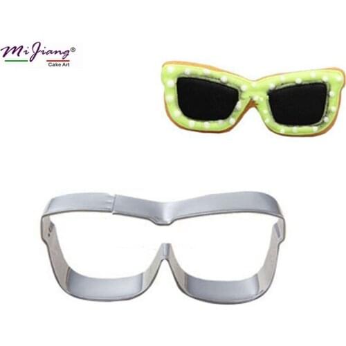 Stainless Steel Glasses Biscuit Mold DIY Fondant Cookie Cutter Slicer Baking Pastry Tools Cake Decoration Mould Bakeware S7061