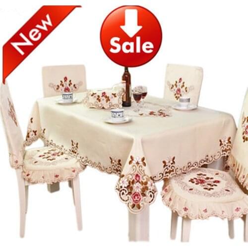 TY220 European garden tablecloth Elegant embroidered dining table cloth chair cover for wedding decoration home textile cushion