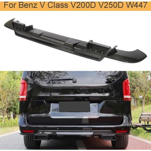 Dry Carbon Fiber Car Rear Bumper Diffuser Lip For Mercedes-Benz V Class V200D V250D W447 Rear Lip Diffuser Spoiler 2016-2018