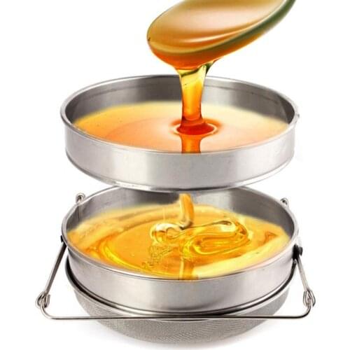 Hwint Double-layer Stainless Steel Honey Sieve Filtration Bee Honey Filter Strainer Machine Tool Extractor Beekeeping Tools