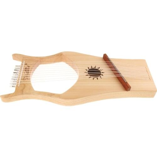 Exquisite 10 Strings Lyre Harp Harfe Arpa with Tuning Key Storage Bag