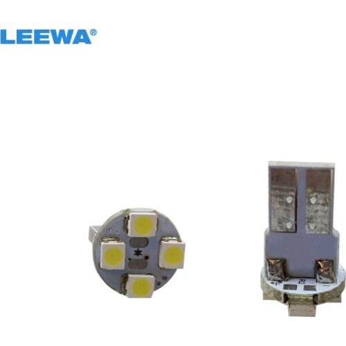 LEEWA 50pcs Car T10 W5W 4 LED SMD 1210/3528 Car Tail / Turn Light Bulb Cool White 12V #CA1640