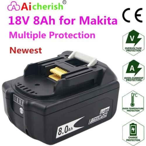 Makita 18V 18650 Lithium Ion Rechargeable Battery BL1860B Latest Version 8000mAh 8Ah Batteries BL1860 BL1840 BL1850 BL1830