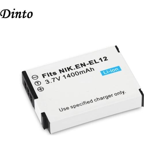 Dinto 1pc 1400mAh EN-EL12 EN EL12 ENEL12 Rechargeable Li-ion Camera Battery for Nikon Coolpix S610 S620 S630 S640 S70 S1000PJ
