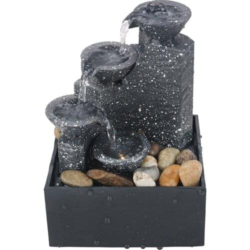 Home Office Desktop Small Fountain Lucky Flowing Water Ornaments Landscape Decoration Craft Gifts