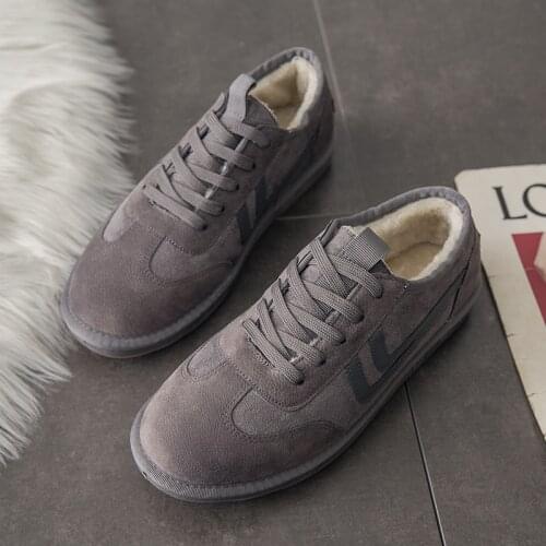 Winter Mens Cotton Shoes 2021 New Warmth Sneakers Casual Shoes Plus Velvet Wool Mens Shoes Flat Bottom Breathable