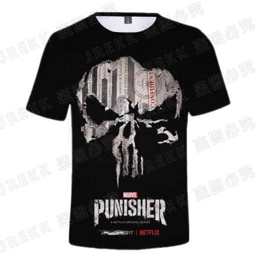 2021 New Summer Punisher 3D T shirt Men Women Children Fashion Streetwear Boy Girl Kids Short Sleeve Print T-shirt Cool Tops Tee