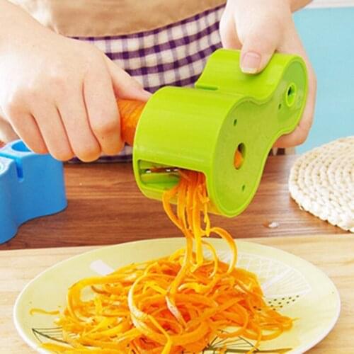 New Product Creative Kitchen Supplies Spiral Double-head Grater With Sharpener Candy Color Plastic Grinding Tool
