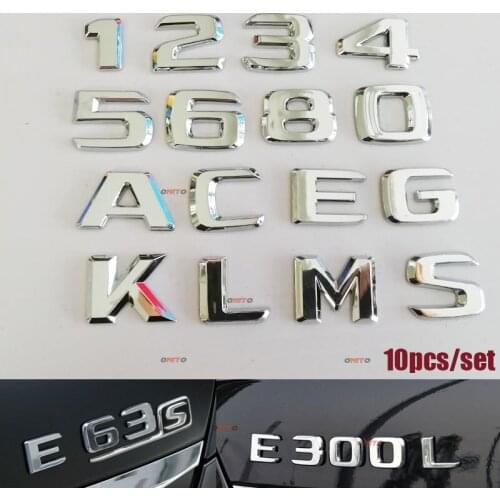 Flat Type DIY Car Styling Car Rear Sticker Emblem Badge Letters For Benz GLC GLK GLE GLA CLA 260 300 320 400 Letter Bumper decal