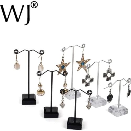 2020 New 3pcs/set Black Acrylic Base Metal Earring Jewelry Display Case Stand Suit Earring Holder Hanging Rack Organizer
