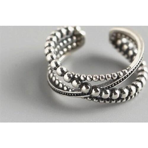 Simple Fashion Korean Style Irregular Silver Color Weaving Ring Creative Womens Rings Party Friendship Jewelry Gift