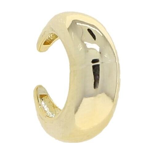 High Polish Simple European Women Jewelry No Stone Trendy Dome Ear Cuff Clip On Earring Gold Color