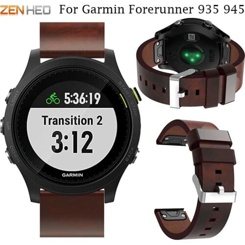 22mm Quick Release Easy Fit Watchband For Garmin Forerunner 935 945 Smart Watch Band Replacement Genuine Leather Strap
