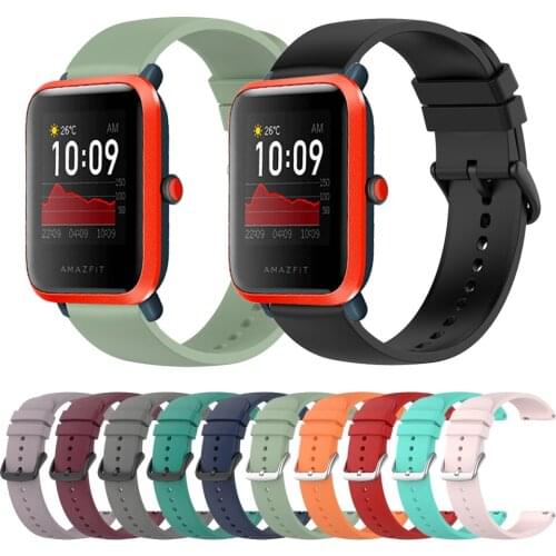 20mm 22mm Silicone Sports Strap For Huami Amazfit Bip S band For Amazfit Bip U GTS2 Mini GTR 42mm 47mm GTR2 Bracelet Watchbands