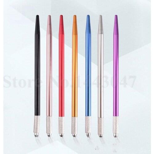 Freeshipping 5Pcs/Lot Aluminum Tattoo Manual Pen With 10Pcs 15Pins Tattoo Needles For Permanent Makeup