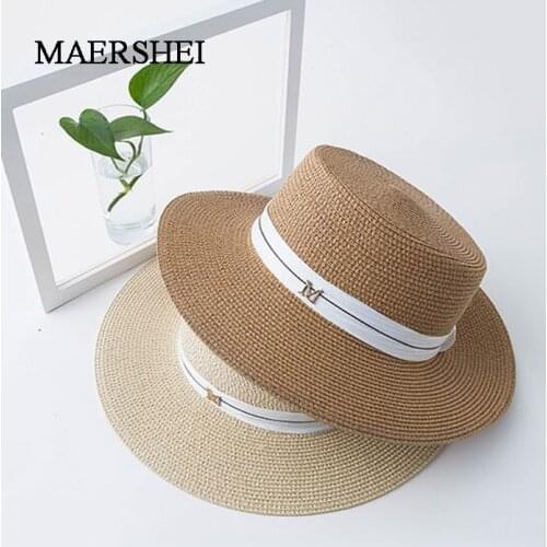 MAERSHEI Summer casual sun hats for women fashion letter M jazz straw for man beach sun straw Panama hat Wholesale and retail