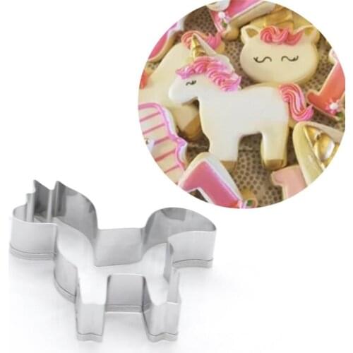 Unicorn Animal Cookie Stamps Fondant Cake Decorating Mold Stainless Steel Pastry Biscuit Cutter Baking Pancake Mould Tools