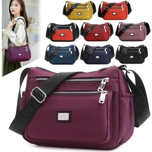 Light Weight Nylon Cross Body Shoulder Bag Womens 2021 Cloth Fabric Casual Crossbody Bags for Women Zipper Messenger Bag Female