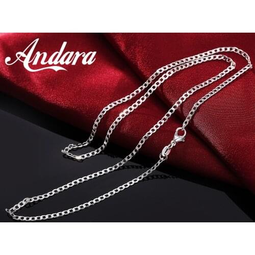 Thin Section 5pcs 925 Sterling Silver Necklace 2MM Sideways Silver Chain DIY With Chain Clavicle Chain 16''18''20''22''24