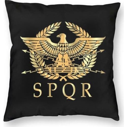 Vintage Gold Roman Empire Byzantine Eagle Emblem Cushion Cover Sofa Home Decorative Rome SPQR Square Throw Pillow Case 40x40cm