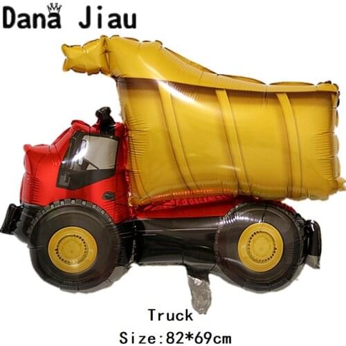 82*69cm Big Engineering Car Foil Balloon Boy Gift Happy Birthday Party Decoration Balloons Truck Bus Tank Float With Helium