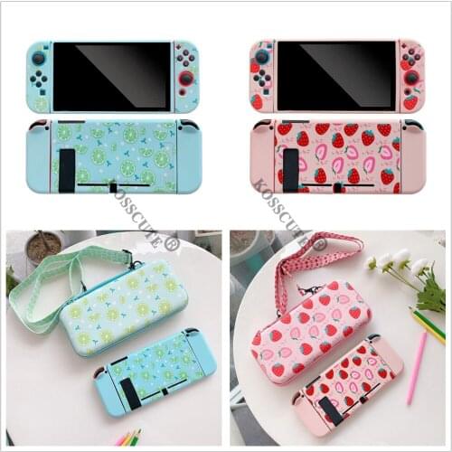 Fruit Pattern Protective Shell Console Storage Bag For Nintendo Switch NS Accessories Joycon Controller Protection Case Lanyard