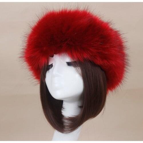 Winter Thick Furry Hairband Fluffy Russian Faux Fur Women Girl Fur Headband Hat Winter Outdoor Earwarmer Ski Hats Hot