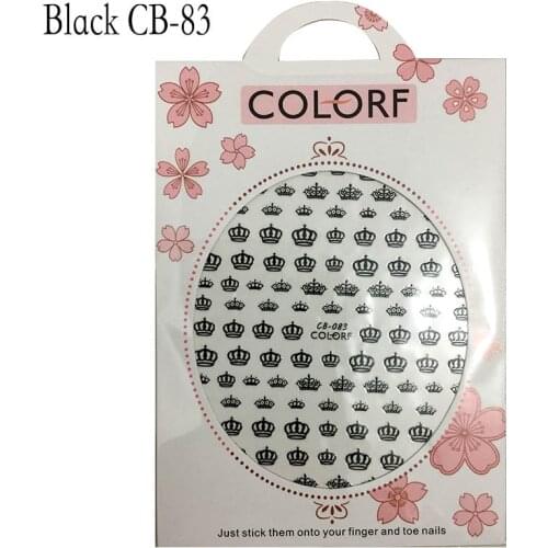 MYBORMULA 1 Sheet black Crown 3D Nail Art Sticker Wraps Decorations Decal Self Adhesive Charm Manicure Slider Decor Tips 2019