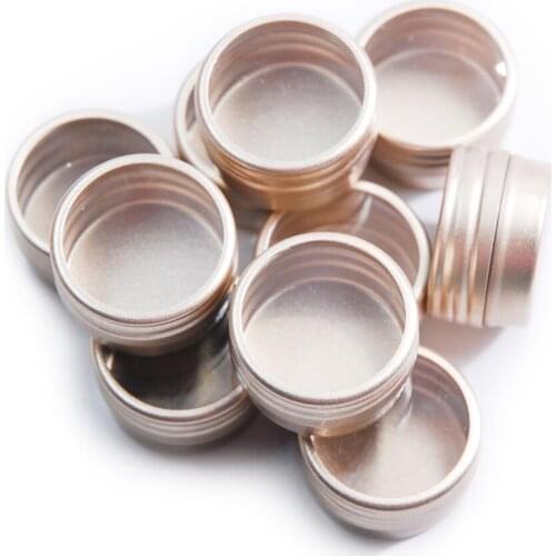 10Pcs 10ml Champagne Silver Black Empty Aluminum Jars Metal Container Screw Top Cans Portable Jewelry Storage Box