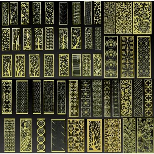55pcs Screens 3d model relief for CNC or 3D Printer in STL file format Hollow out floral leaf carving Door and window partition