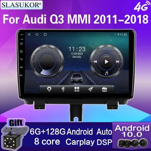 9” Carplay For Audi Q3 MMI 2011-2018 Android 10 DSP CarPlay Stereo Receiver Audio For Cars Auto Multimedia Intelligent System BT