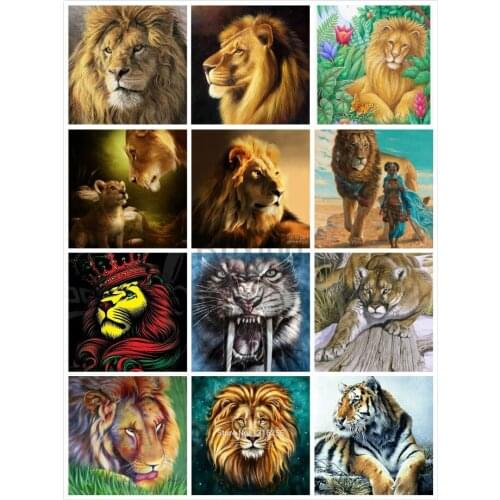 5D DIY Full Drill Diamond Painting Animal lion head Crystal Cross Stitch Diamond Embroidery handmade products Decorative Gifts