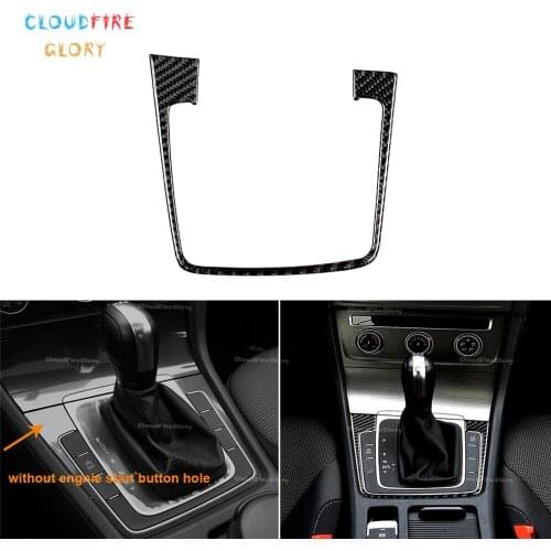 CloudFireGlory Console Gear Shift Panel Frame Trim Carbon Fiber Sticker Black For VW Golf 7 2013 2014 2015 2016 2017