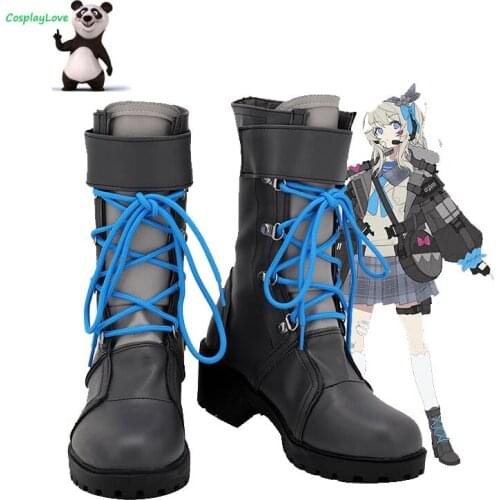 CosplayLove Girls Frontline Serbu SUPER-SHORTY Black Shoes Cosplay Long Boots Leather Custom Hand Made