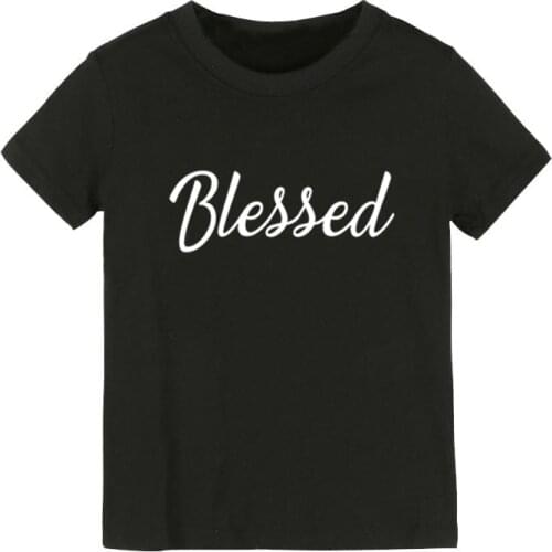 Blessed Print Kids tshirt Boy Girl shirt Children Toddler Clothes Funny Street Top Tees CZ-139