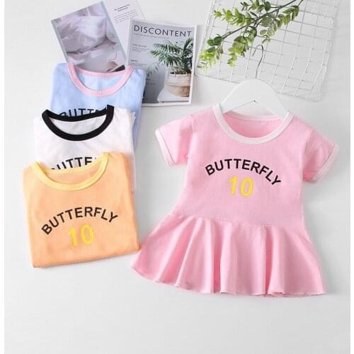 Kids Dresses For Girls Baby Girl Clothes Toddler Cotton Casual Dress Children Sport Dress Summer Kids Soft Nightwear For 0-6y