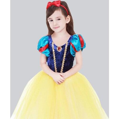 Children Snow Princess Dress Girls Christmas Halloween Dress Costumes Dress Show Clothing
