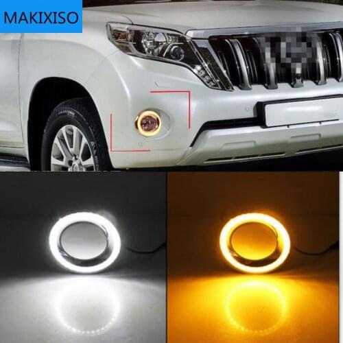 DRL for Toyota Land Cruiser 2700/4000 Prado 150 FJ150 LC150 2014 2015 LED Daytime Running Light Bumper Fog Lamp 2pcs