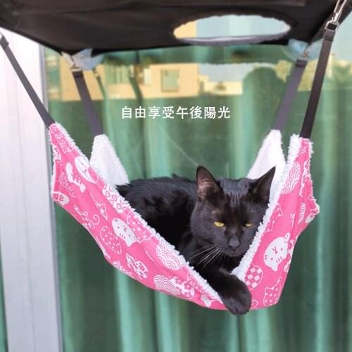 Double-sided Available Warm Cat Bed Mat Hanging Cat Hammock Pet Supplies Cat Sleeping Bag Pet Cat Cage Breathable