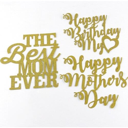 Cake Flags happy mothers day best mom Cupcake Cake Topper Toppers Kids Birthday Wedding Bridal Cake Wrapper Party Baking DIY