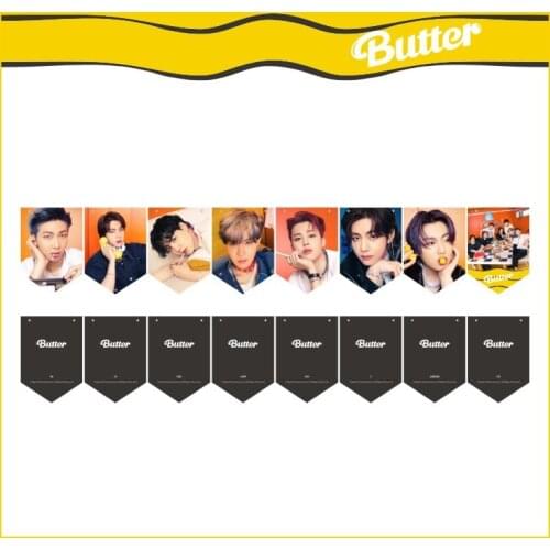 Hot Sale KPOP Bangtan Boys Flag New Album BUTTER 8th Anniversary Flags Photos Posters Hanging Paintings Stars Hd Photo