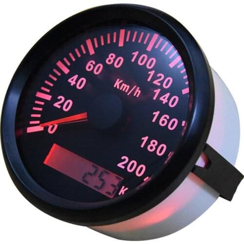 85mm GPS Speedometer 120KM/H /200KM/H Waterproof IP67 Motorcycle Speed Gauge With Sensor for Car Truck SUV Red Backlight 9-32V