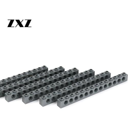 Bricks Technical Parts Thick Brick 1 x 14 13 Pin Holes MOC Beam Parts Accessory Toy 32018 100pcs