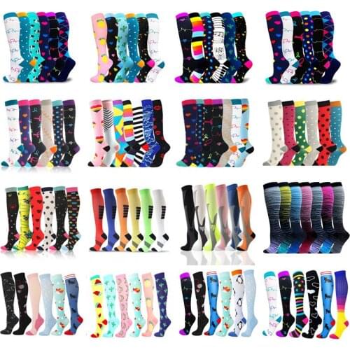 Compression Stockings Varicose Veins Multi Pairs Atheletics Nurses Socks For Men & Women Dropship Soccer Stockings For Athelete