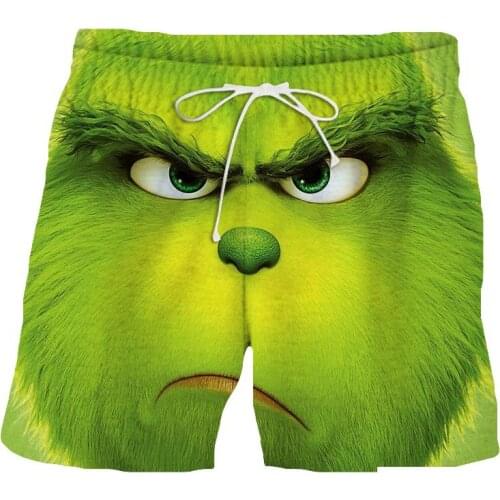 Summer mens shorts 2021 new 3D printing casual lace-up pants fashion beach pants surf sports pants outdoor fitness clothing