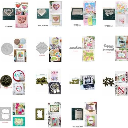 Metal Cutting Dies Flower Happy Celebrate Sentence Words Letter Winter Heart Window Round Square Frame Scrapbook Cards Craft Die