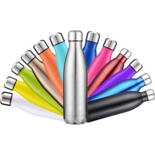 500ML/750ml/1000ml cute water bottle 304 stainless steel sports bottle Vacuum Flasks coke bottle thermos tumbler cups in bulk