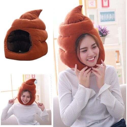 Cute Shit Shape Plush Hat Stuffed Toy Funny Fake Poop Headgear Party Photo Props