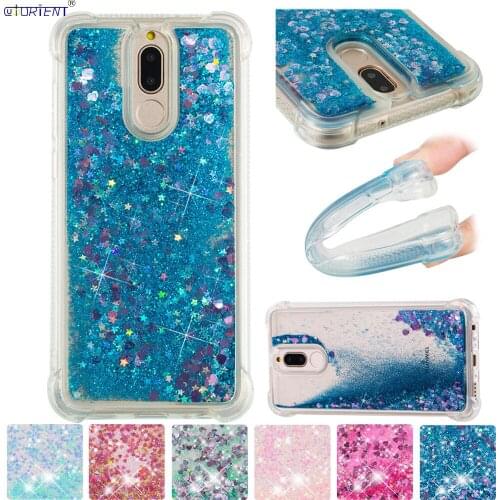 For Huawei Nova 2i Cute Glitter Case Mate 10 Lite Bling Dynamic Quicksand Bumper Cover RNE-L21 RNE-L23 RNE L21 L23 Fitted Cases